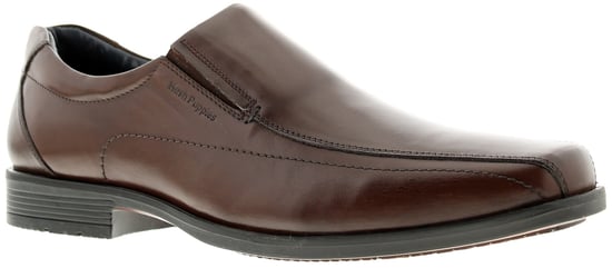 Hush Puppies brody slip on Leder Herren Smart Schuhe braun - Image 1