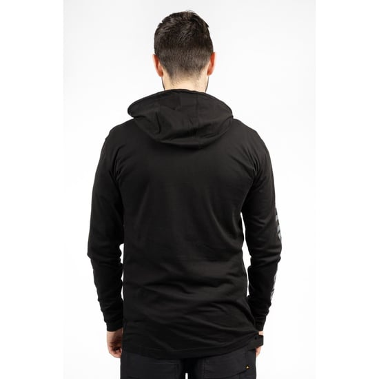 Cat 1510425 Herren Baumwoll-Kapuzenlangarmshirt - Schwarz - Image 3