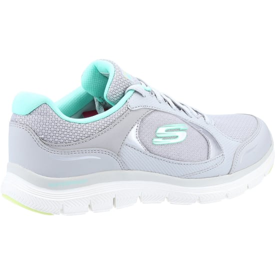 Skechers Flex Appeal 4.0 True Clarity Leder Damen Grau/Mehrfarbige Sneakers - Image 2