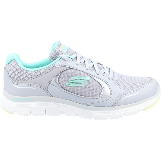 Skechers Flex Appeal 4.0 True Clarity Leder Damen Grau/Mehrfarbige Sneakers - Image 4