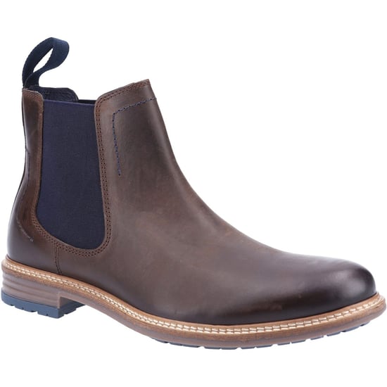 Hush Puppies Justin Chelsea Leder Herren Stiefel Braun - Image 1