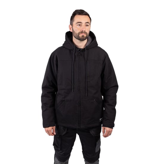 Caterpillar Kapuzen-Sherpa gefütterte Herren schwarze Fleecejacke - Image 1