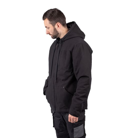 Caterpillar Kapuzen-Sherpa gefütterte Herren schwarze Fleecejacke - Image 3