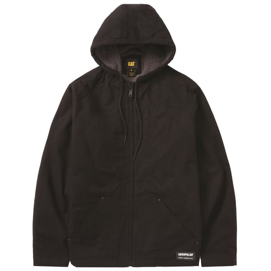 Caterpillar Kapuzen-Sherpa gefütterte Herren schwarze Fleecejacke - Image 4