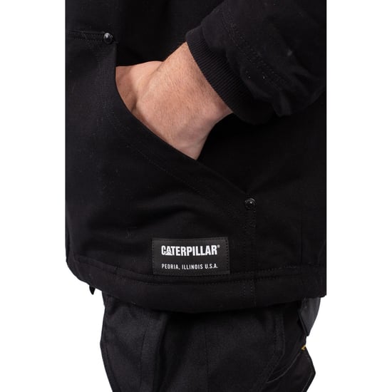 Caterpillar Kapuzen-Sherpa gefütterte Herren schwarze Fleecejacke - Image 6