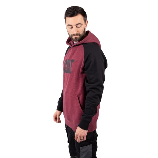 Caterpillar Raglan Baumwoll Herren Rot Kapuzenpullover - Image 3