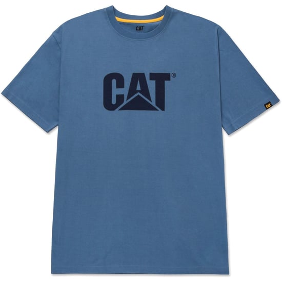 Caterpillar Markenzeichen Logo Baumwoll Kurzarm T-Shirts für Herren in Blau - Image 1