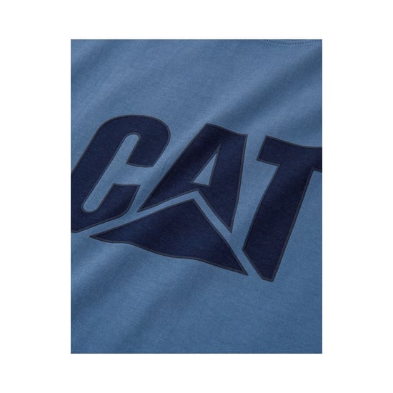 Caterpillar Markenzeichen Logo Baumwoll Kurzarm T-Shirts für Herren in Blau - Image 2