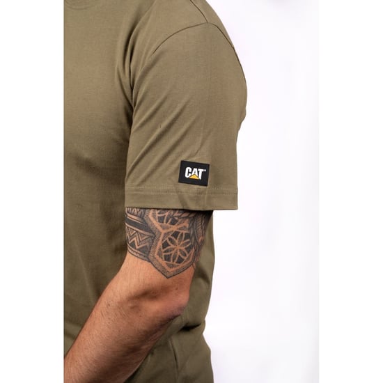 Caterpillar Essentials Kurzarm Baumwolle Herren Grün T-Shirts - Image 4
