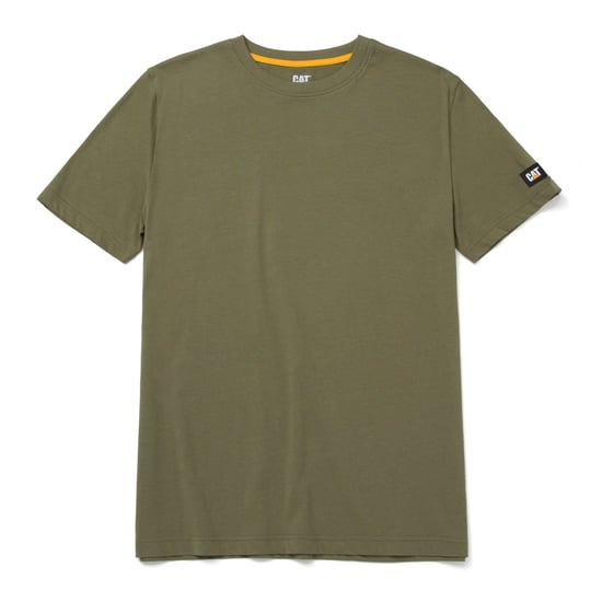 Caterpillar Essentials Kurzarm Baumwolle Herren Grün T-Shirts - Image 5