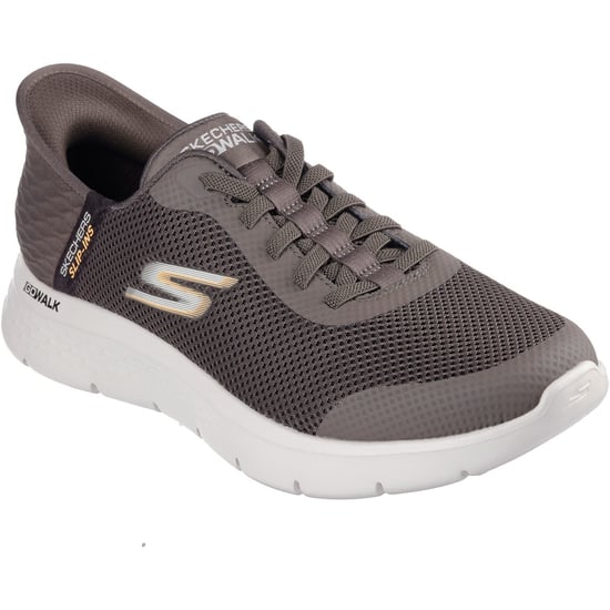 Skechers GO WALK Flex Hands Up Textil Herren Braune Sneaker - Image 1