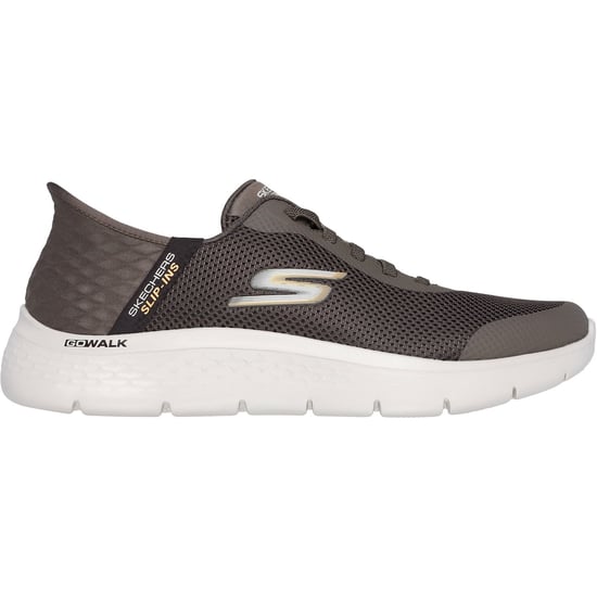 Skechers GO WALK Flex Hands Up Textil Herren Braune Sneaker - Image 5