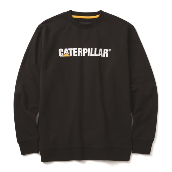 Caterpillar Mittelschwerer Rundhalsausschnitt Baumwolle Herren Schwarz Sweatshirt - Image 4