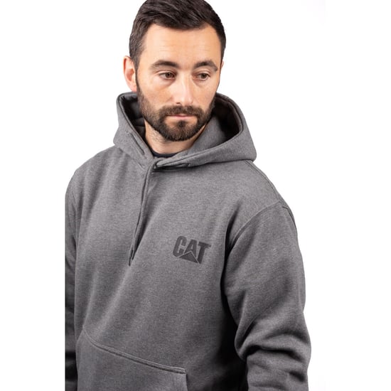 Caterpillar Markenbanner Baumwoll Herren Grau Kapuzenpullover - Image 5