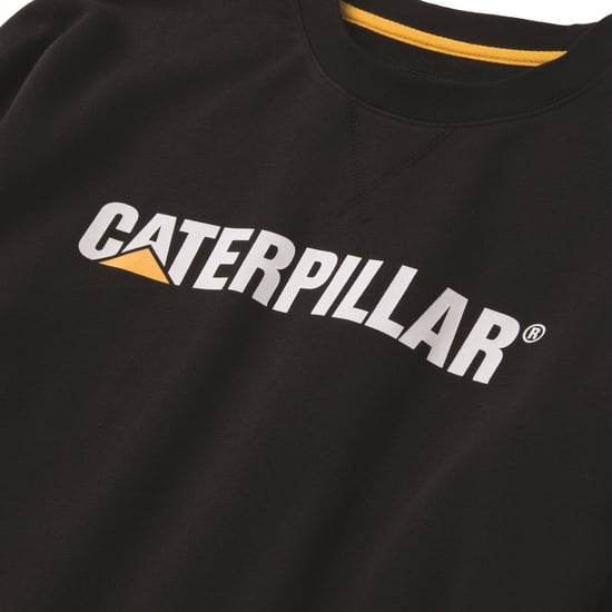 Caterpillar Mittelschwerer Rundhalsausschnitt Baumwolle Herren Schwarz Sweatshirt - Image 6