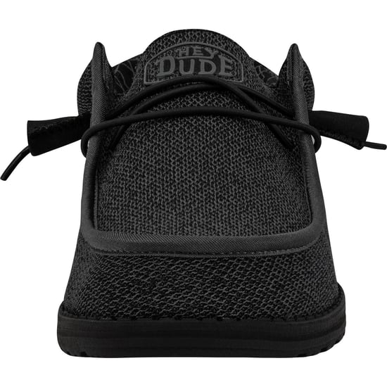 HEYDUDE Wally Sox Faux Suede Männer Mikrofaser Total Schwarz Bootsschuhe - Image 3