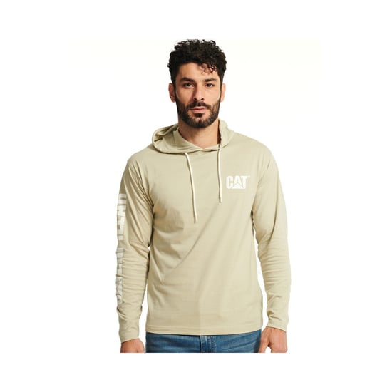 Caterpillar Kapuzenlangarmshirt aus Baumwolle für Herren in Beige - Image 1