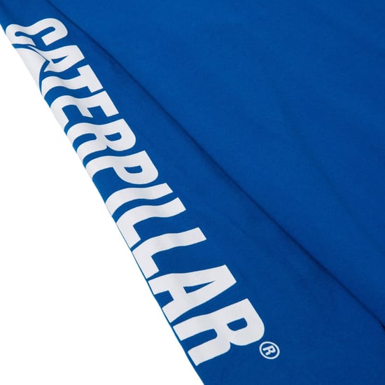 Caterpillar Markenbanner Langarm Baumwoll Herren Blau T-Shirt - Image 3