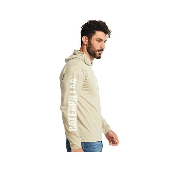 Caterpillar Kapuzenlangarmshirt aus Baumwolle für Herren in Beige - Image 3