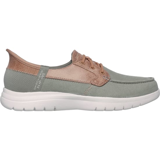 Skechers On-the-GO Flex - Palmilla Canvas/Kunstleder Damen Olivgrüne Bootsschuhe - Image 2