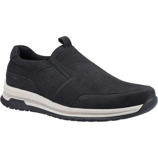 Hush Puppies Cole Leder Herren Schwarze Nubuk Slipper - Image 1