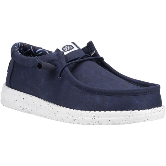 HEYDUDE Wally Canvas 100 % Baumwolle Herren Segelschuhe in Marineblau - Image 1