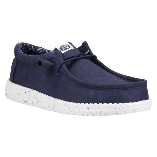 HEYDUDE Wally Canvas 100 % Baumwolle Herren Segelschuhe in Marineblau - Image 6