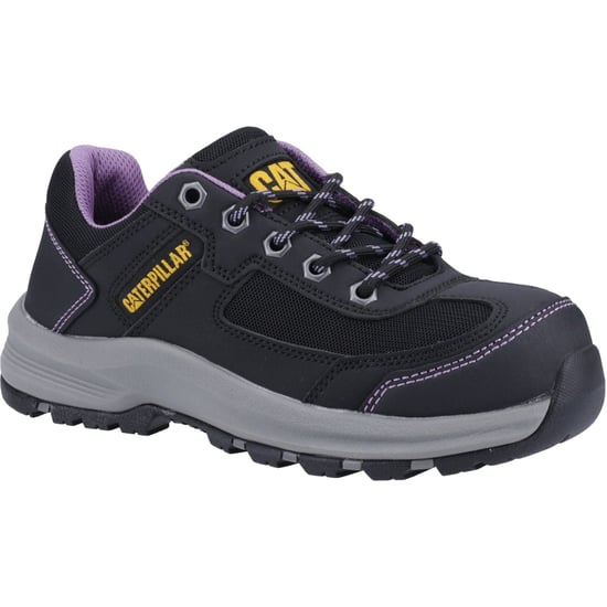 Caterpillar Elmore PVC Schwarz Weit Gefittete /Lilafarbene Sicherheitsschuhe - Image 1