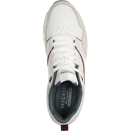 Skechers Uno - Retro One Leder Herren Weiß/Grau Sneaker - Image 3