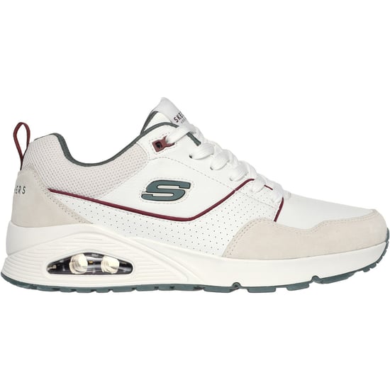 Skechers Uno - Retro One Leder Herren Weiß/Grau Sneaker - Image 5