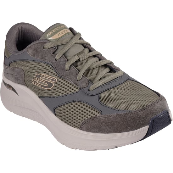 Skechers Arch Fit 2.0 The Keep Leder Herren Oliv Schuhe - Image 1