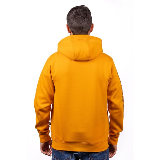 Caterpillar Markenbanner Baumwoll Herren Gelbes Kapuzenpullover - Image 2