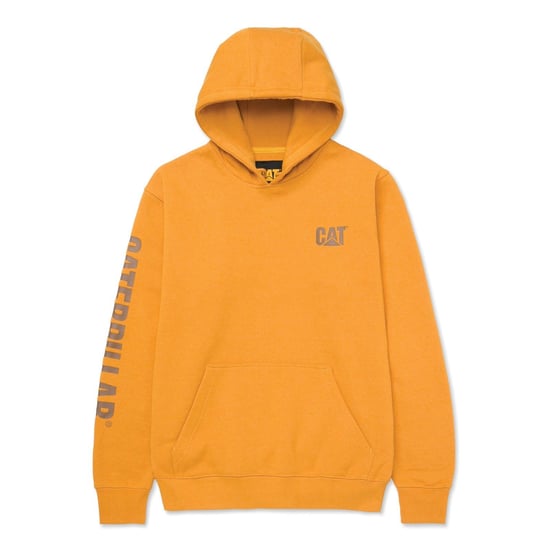 Caterpillar Markenbanner Baumwoll Herren Gelbes Kapuzenpullover - Image 6