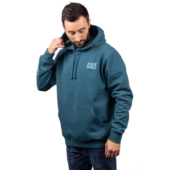 Caterpillar Markenbanner Baumwoll-Herren Kapuzenpullover Blau - Image 3