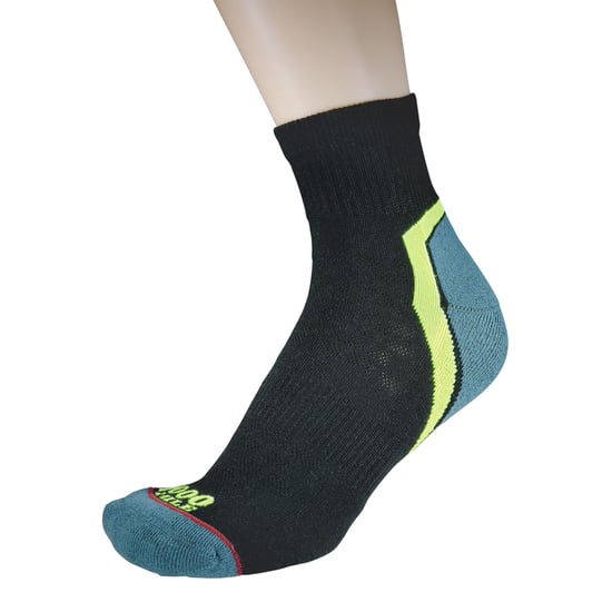 1000 Mile - Herren Aktive Viertel Repreve Gepolsterte Socken mit Flachnaht - Schwarz / Türkis - Image 3