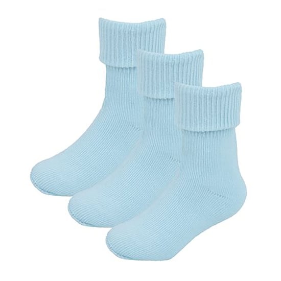 Baby Cotton Turn Over Top Socken | 6 Paar Pack | Socken Snob | Plain Funny Socken für Jungen und Mädchen - Blau - Image 3