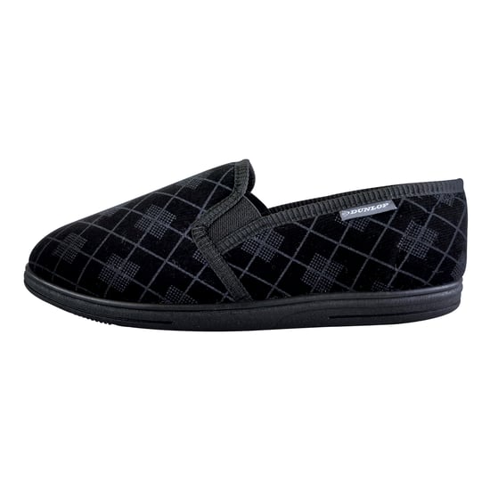 DUNLOP - HERREN PLÜSCHPELZ GEFÜTTERT MEMORY FOAM KARIERT MOKASSIN HAUSSCHUHE MIT HARTER SOHLE - Image 3
