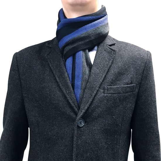 Herren italienisch inspiriert warm gestrickt gestreiften Winterschal Einheitsgröße - Image 3