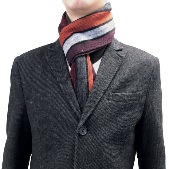 Herren italienisch inspiriert warm gestrickt gestreiften Winterschal Einheitsgröße - Image 5
