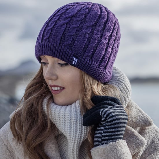 Ladies Thick Winter Warm Fleece gefüttert Chunky Knit Thermal Neck Warmer - Image 5