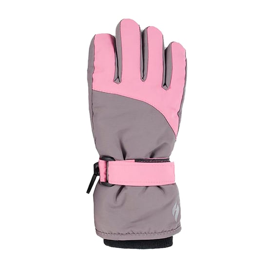 Heat Holders Kinder Jungen Mädchen wasserdichte, mit Fleece gefütterte Winter-Thermo-Skihandschuhe, Rosa/Grau - Image 3