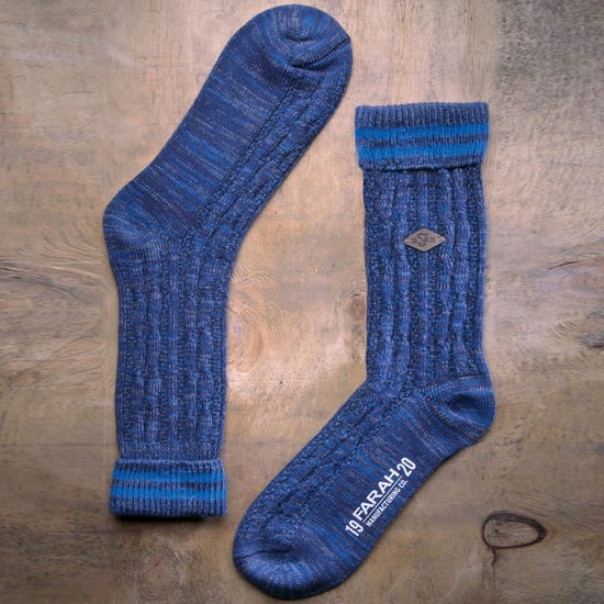 2 Pack Herren Kabel stricken Baumwolle Boot Kleid Socken mit Turn Over Top - Image 4