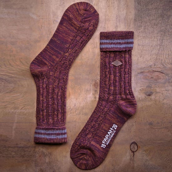 2 Pack Herren Kabel stricken Baumwolle Boot Kleid Socken mit Turn Over Top - Image 4