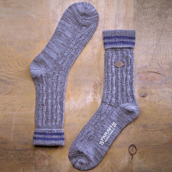 2 Pack Herren Kabel stricken Baumwolle Boot Kleid Socken mit Turn Over Top - Image 4