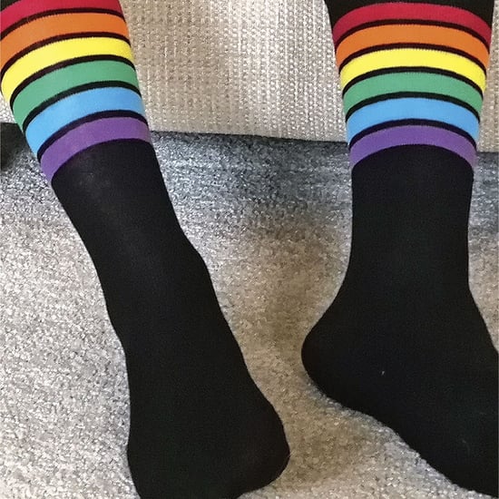 3 Paar Herren Damen hell gemusterte gestreifte Baumwolle Regenbogen Socken - Image 3