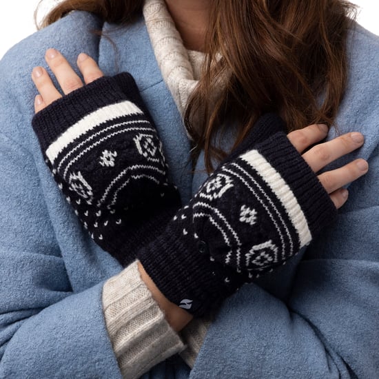 Ladies Warm Fairisle Patterned Thermal Fingerless Converter Handschuhe - Image 5