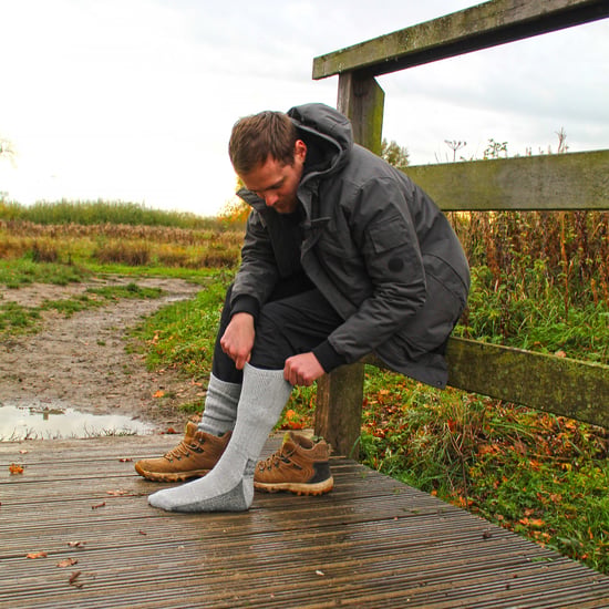 2er Pack atmungsaktive gepolsterte Fersen- und Zehensocken aus Thermowolle zum Wandern - Image 5