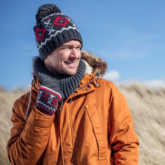 Gestreifte Herren Nordic Fairisle Zig Zag gestrickt Fleece gefüttert warme Handschuhe - Image 5