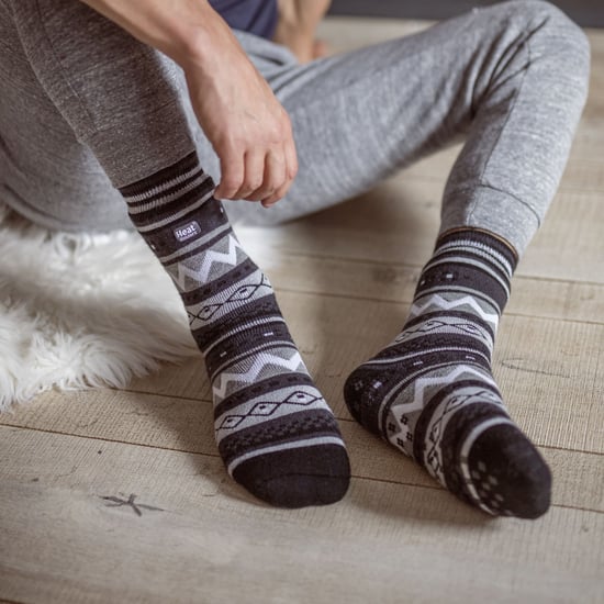 Nordisch gemusterte, rutschfeste Herren-Thermo-Pantoffel-Socken mit Greifern - Image 3