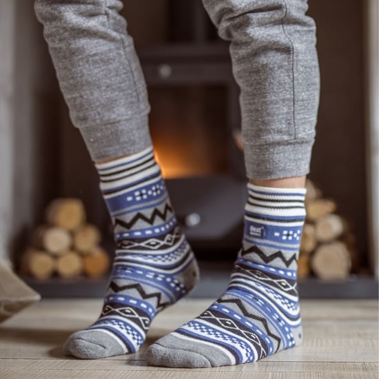 Nordisch gemusterte, rutschfeste Herren-Thermo-Pantoffel-Socken mit Greifern - Image 4